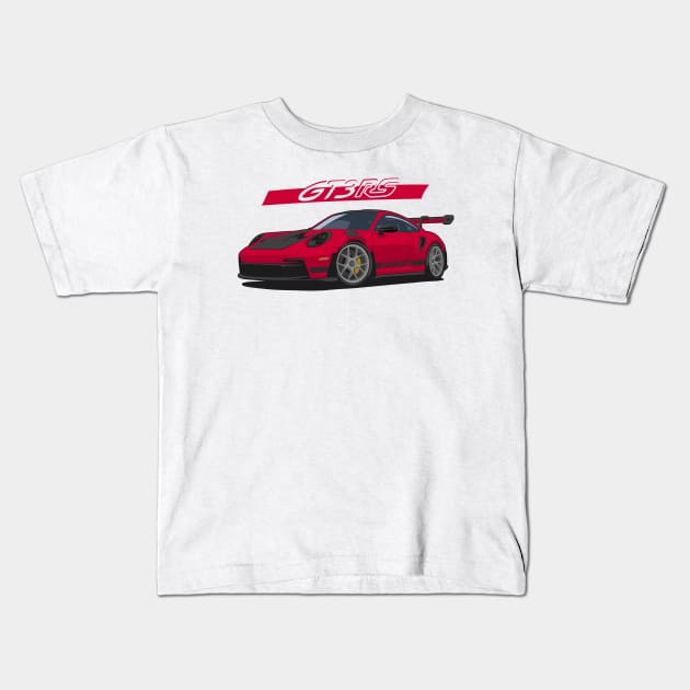 Car 911 gt3 rs red Kids T-Shirt by creative.z